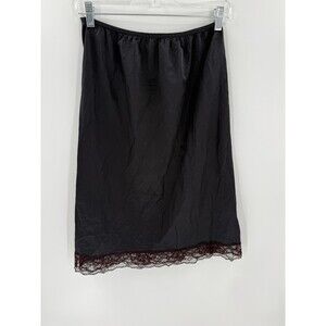 Vintage Sliperfection Half Slip Lingerie LARGE 100% Nylon Black USA MADE